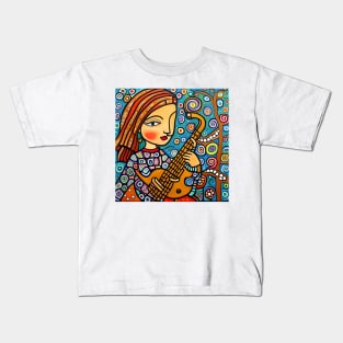 Jazz Musician with Saxophone Kids T-Shirt